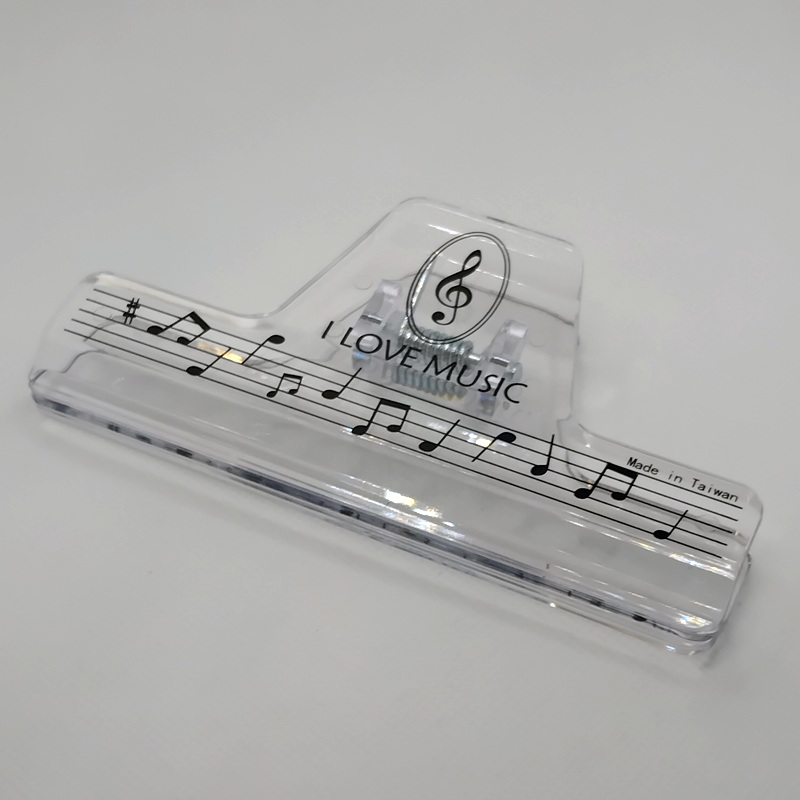 Transparent Long Clip 12 cm – Piano / Music Note Design