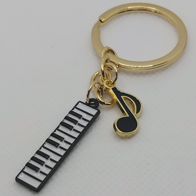 Keychain: Piano Key & Single Eighth Note