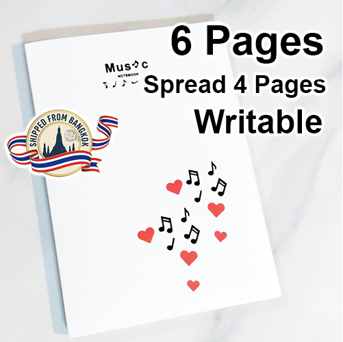 Music Note Sheet Music Folder – 6 Pages, 4-Page Foldout