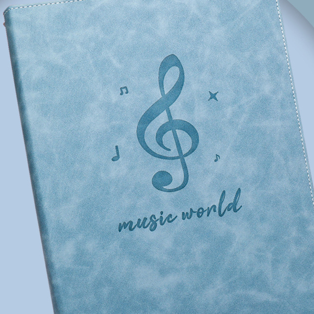 PU Leather Music Score Folder – 40 Pages, Writable Sleeves