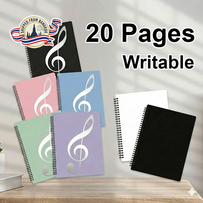 Spiral Bound Music Folder, 20 Pages, Writable