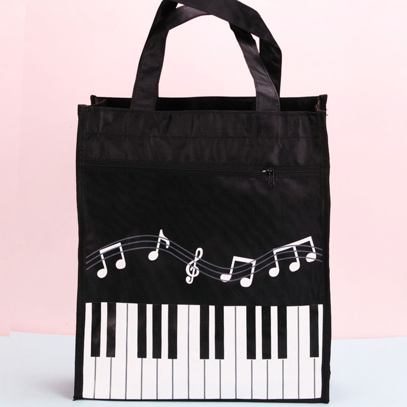 Zipper Bag, Piano Key & Note Pattern, 28.5x31.5x11 cm