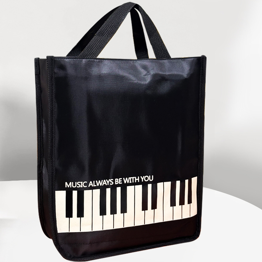 Water-Resistant Zipper Bag, Piano Key Pattern, 29x34x10 cm