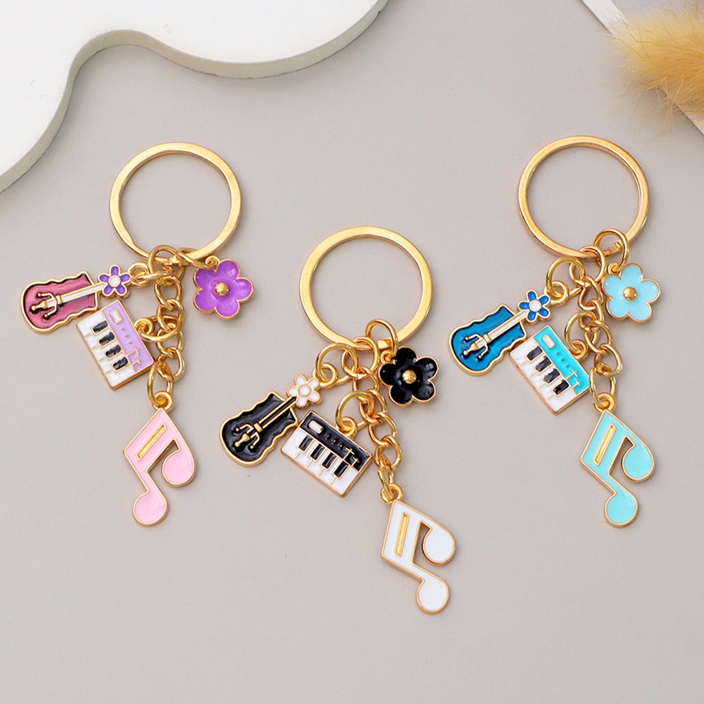 Keychain: Piano Key, Violin, Note, Flower
