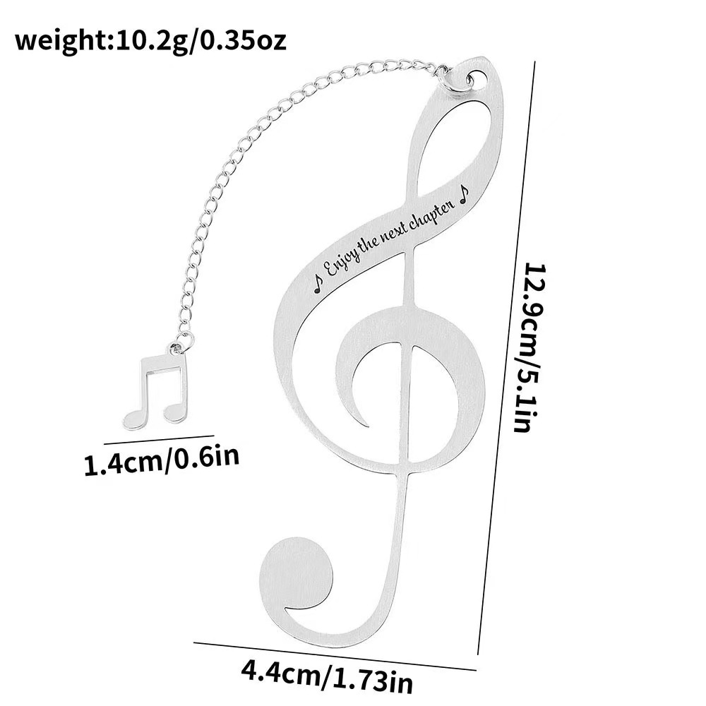 Treble Clef Bookmark with Note Chain